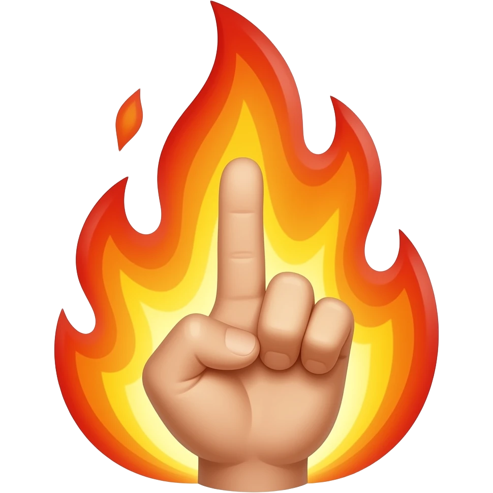 Flamin middle finger emoji