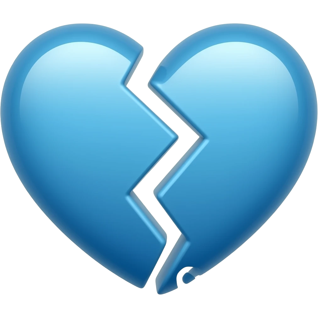 Blue heart broken emoji