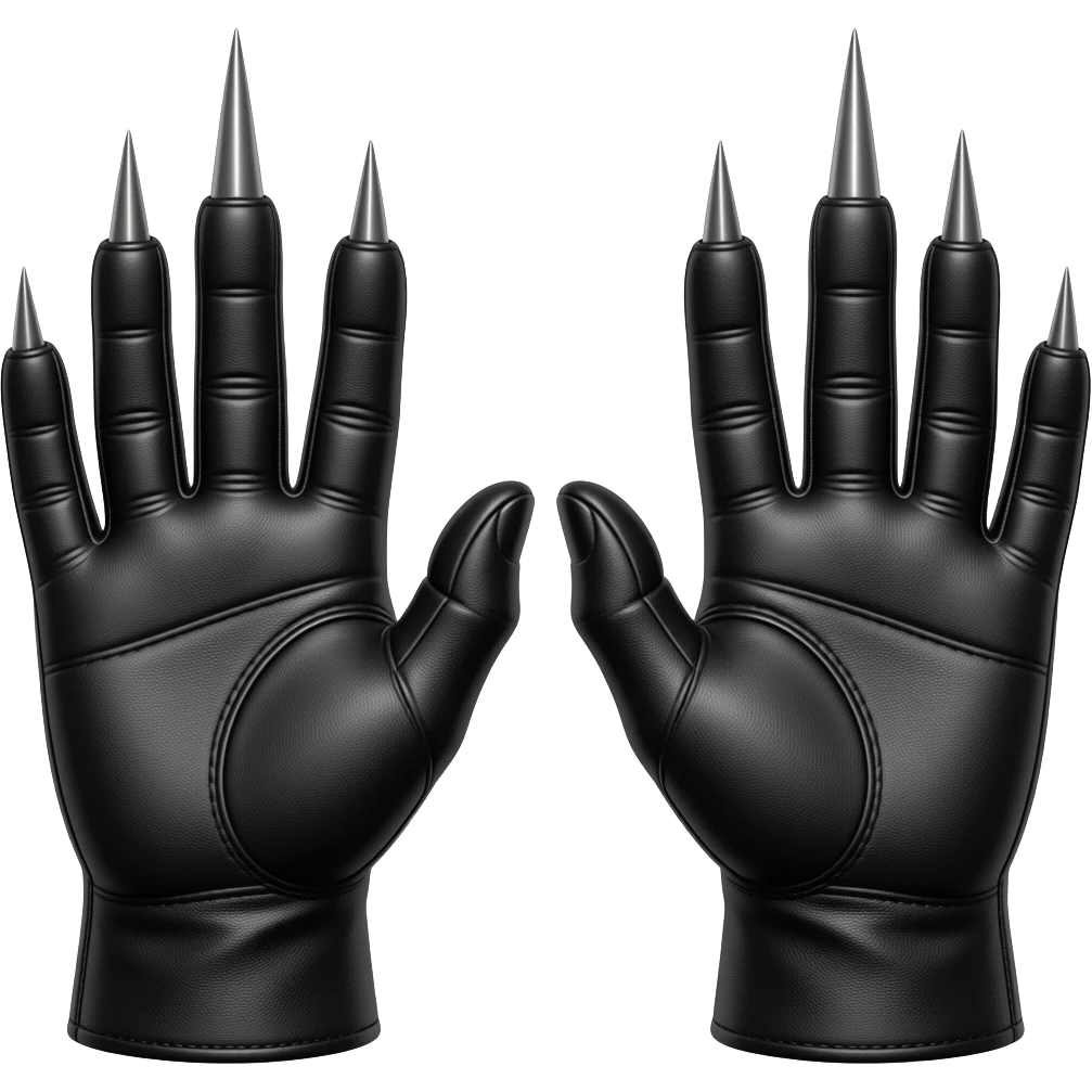 Make a pair of gloves, but these gloves should be monster-style, with three clawed fingers emoji