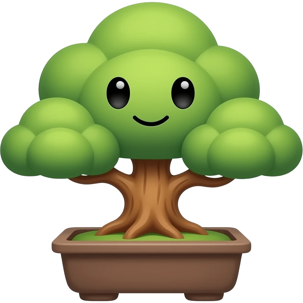 bonsia tree with face emoji