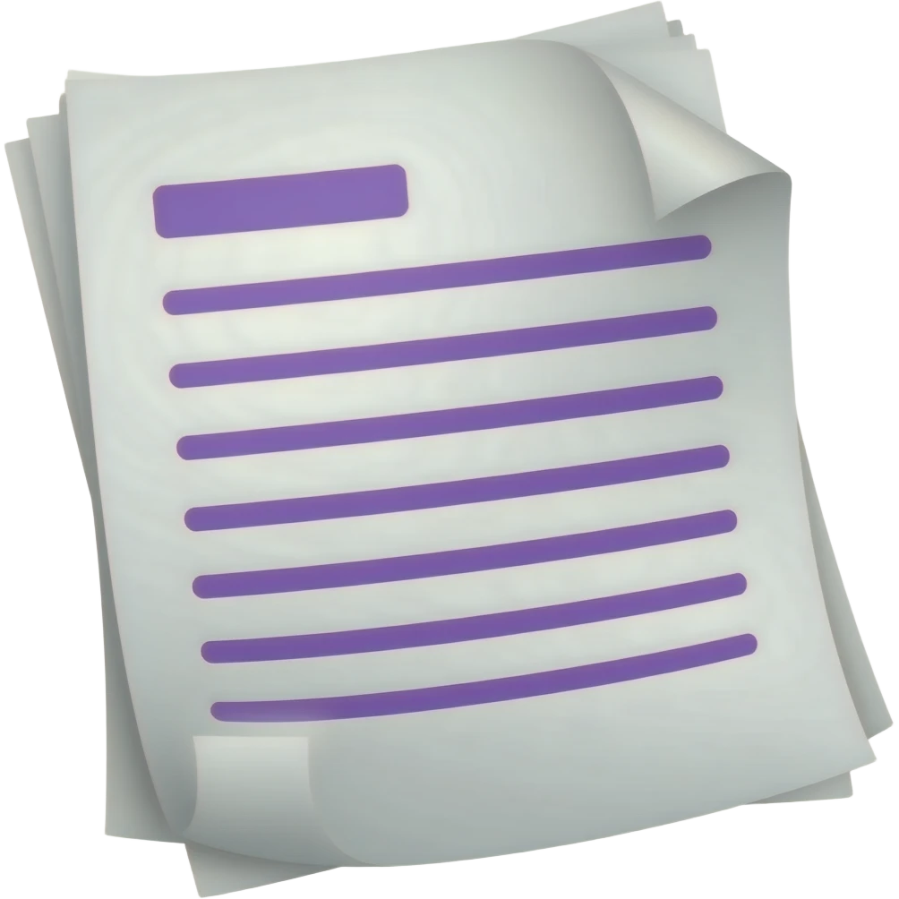 document with violet marks emoji