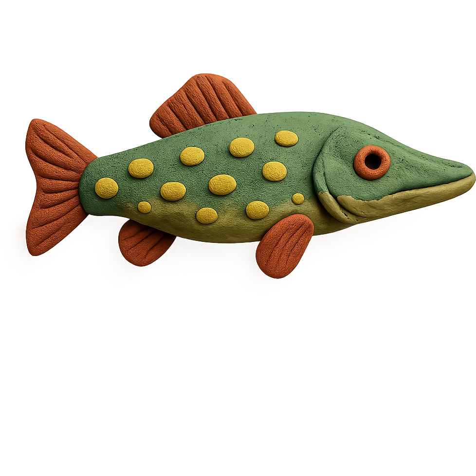 claymation style pike fish emoji