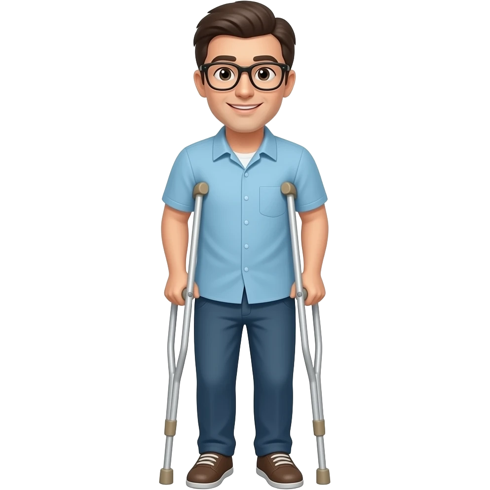 patient on crutches emoji