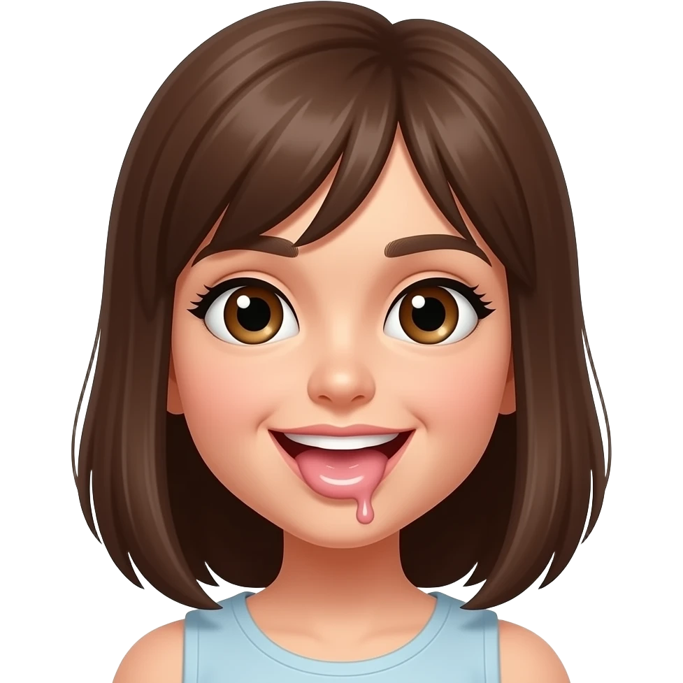 girl showing mouthful of cum emoji