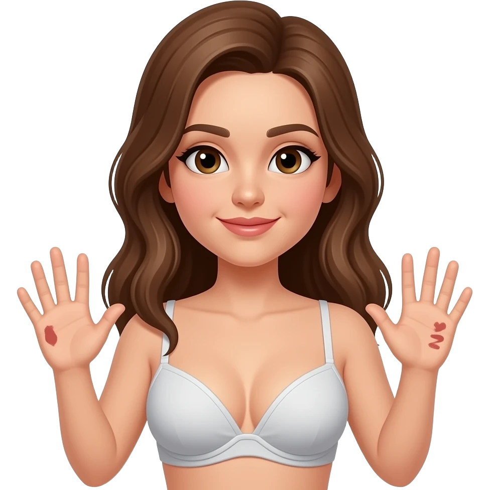 Seins avec soutif et traces de mains emoji