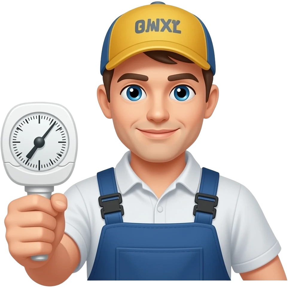 HVAC installer with thermostat emoji