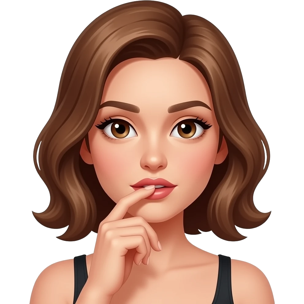 Finger in the mouth like sexy emoji