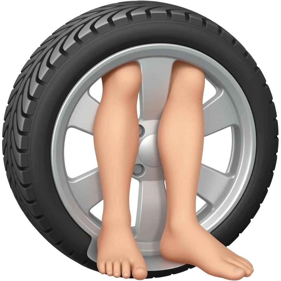 Llanta usando piernas humano emoji