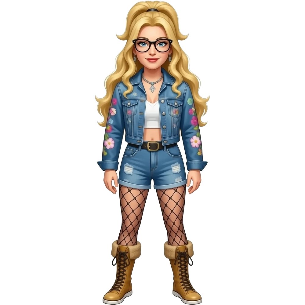 eccentric fashion bimbo from head to toe - cinematic realistic emoji