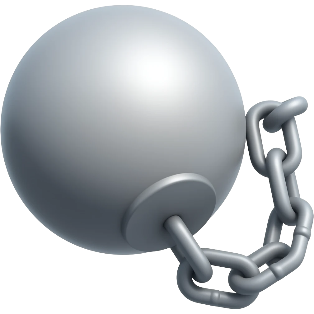 A convict's ball and chain emoji