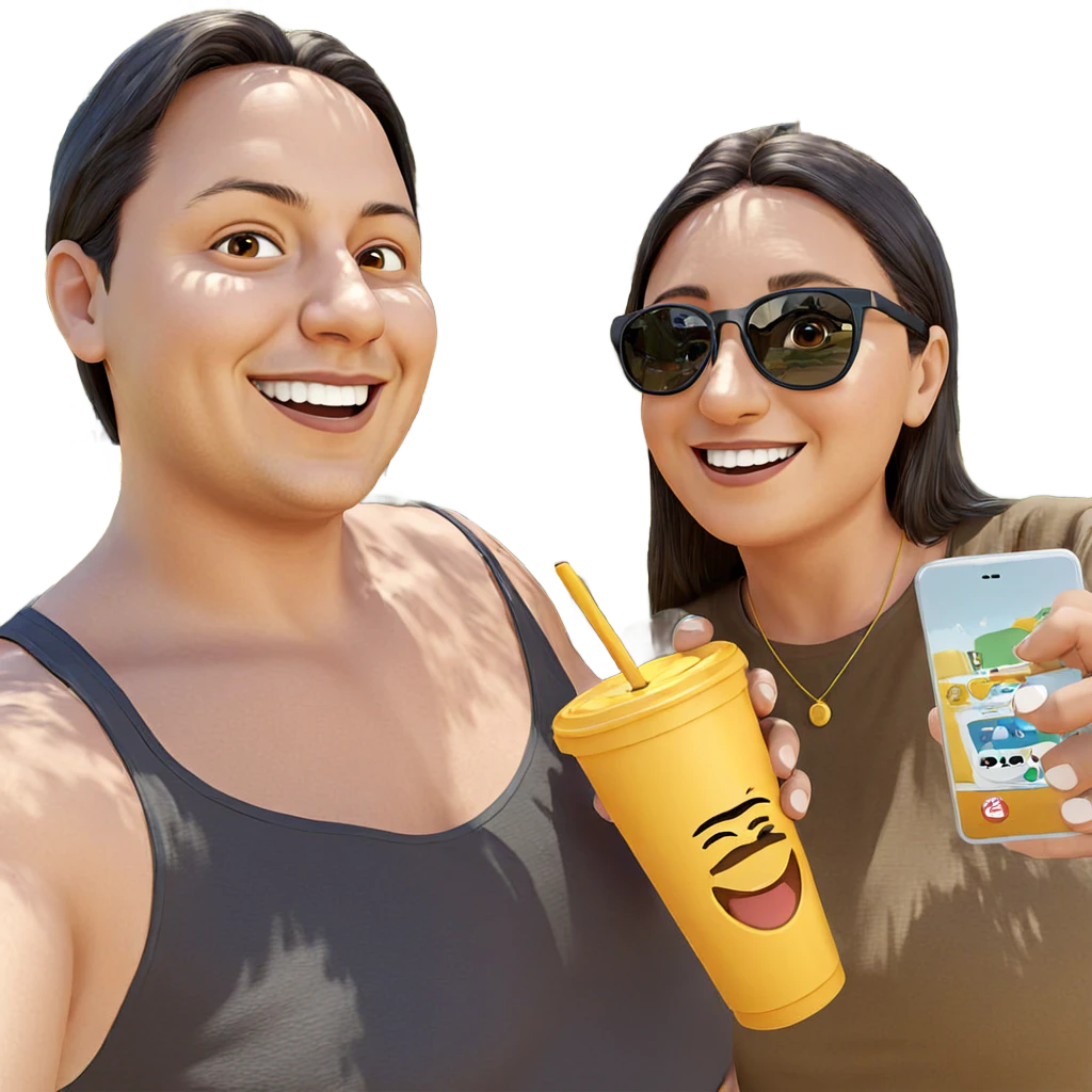 friends enjoying a sunny day emoji