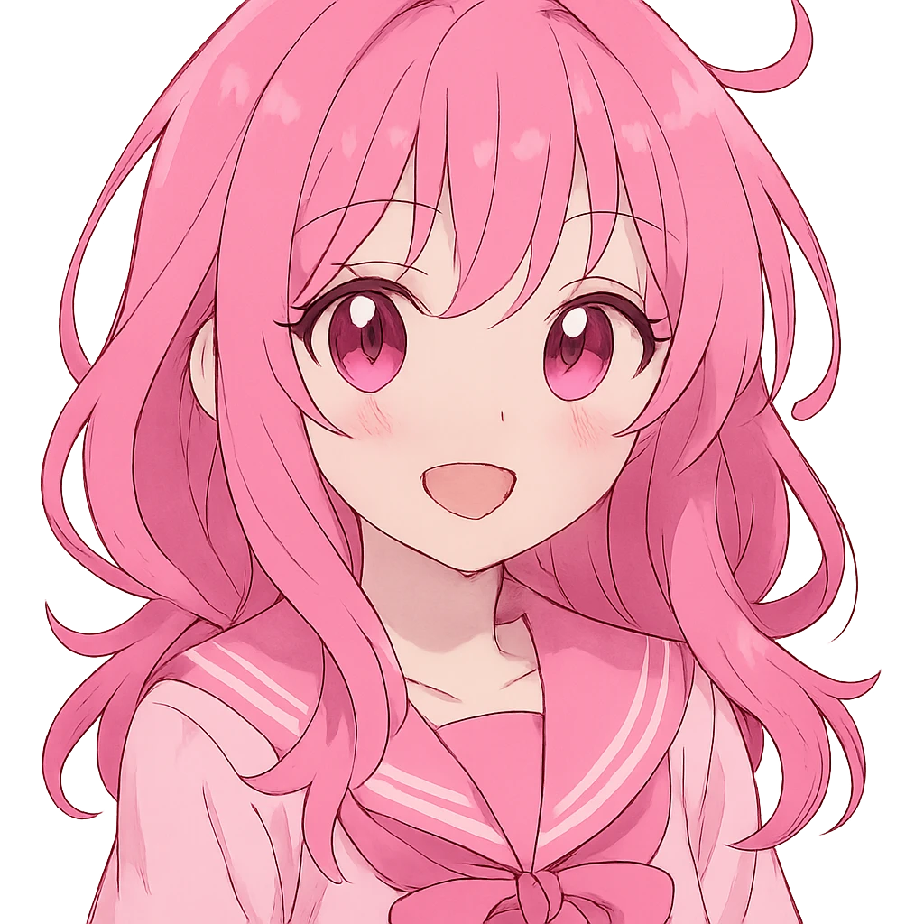 Pink anime ,remove background emoji