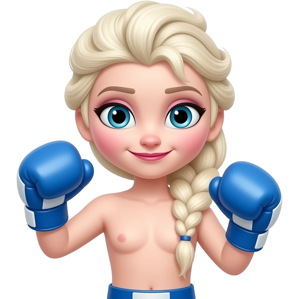 Elsa topless boxing emoji