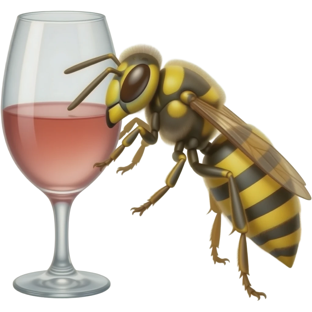 wasp drinking rosé emoji