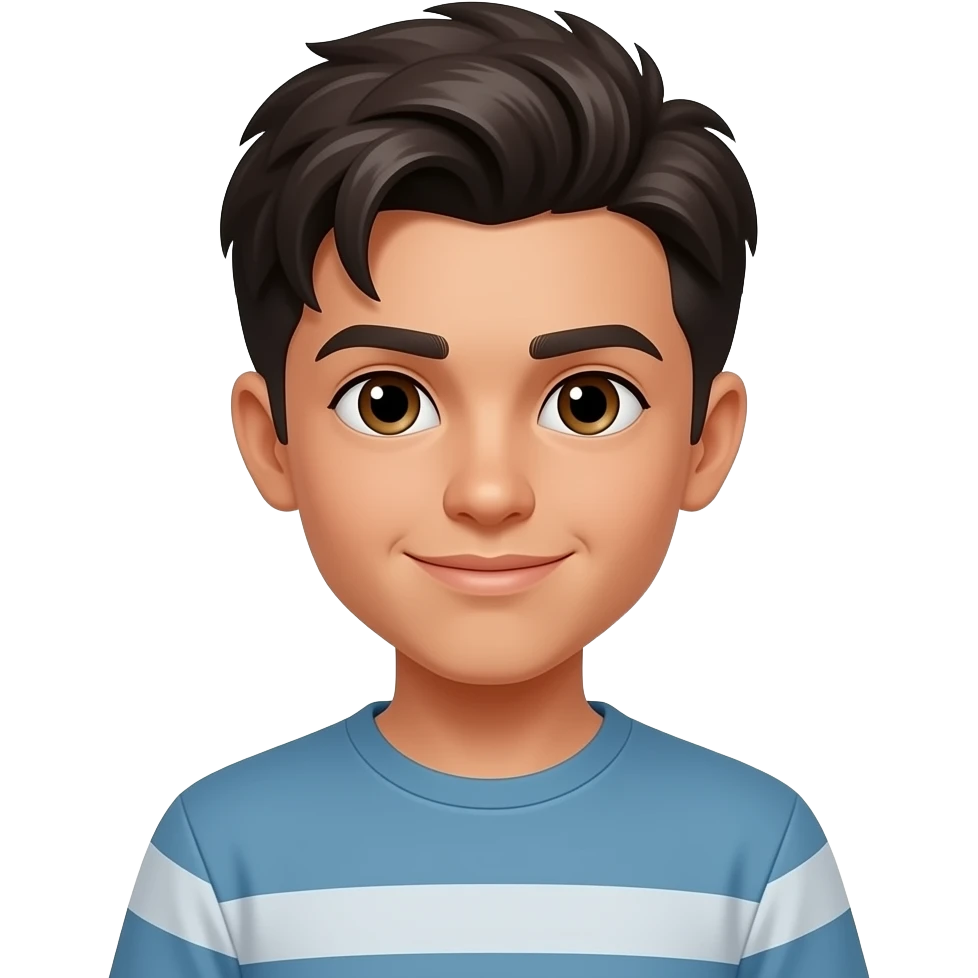 15 year old hispanic boy, fringe hair almost to the eyebrows emoji