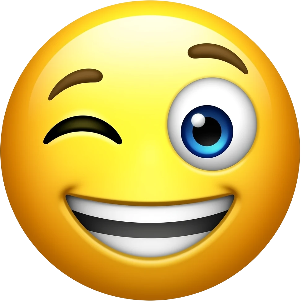 classic yellow 3D iOs emoji smirking flirty side eye emoji