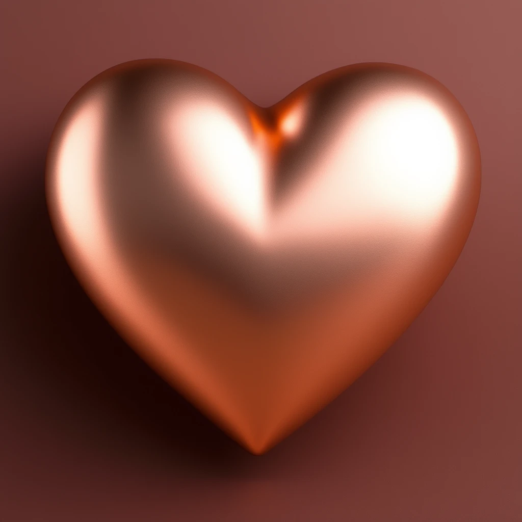 heart with a metallic rose gold finish emoji