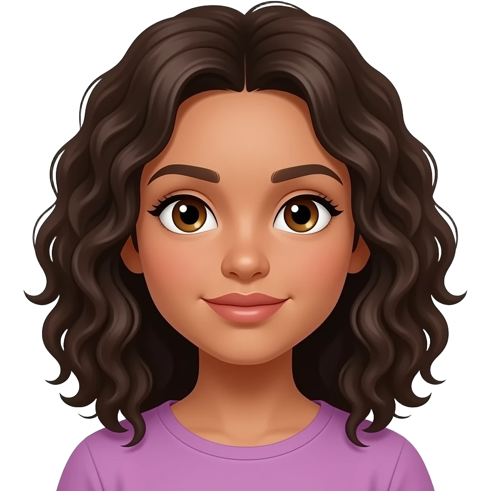 darkskin , female, wavier hair, 16 age, hazel eyes emoji