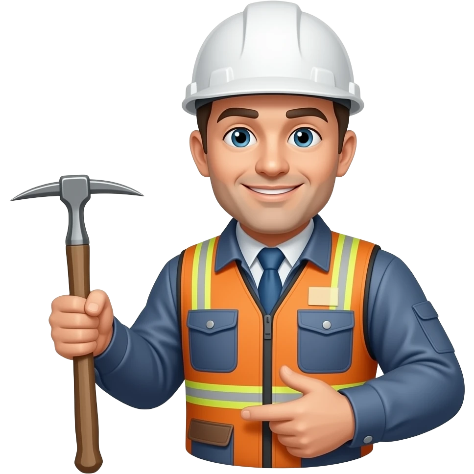 Petroleum engineer and geologist with a pick meeting and shaking hands emoji