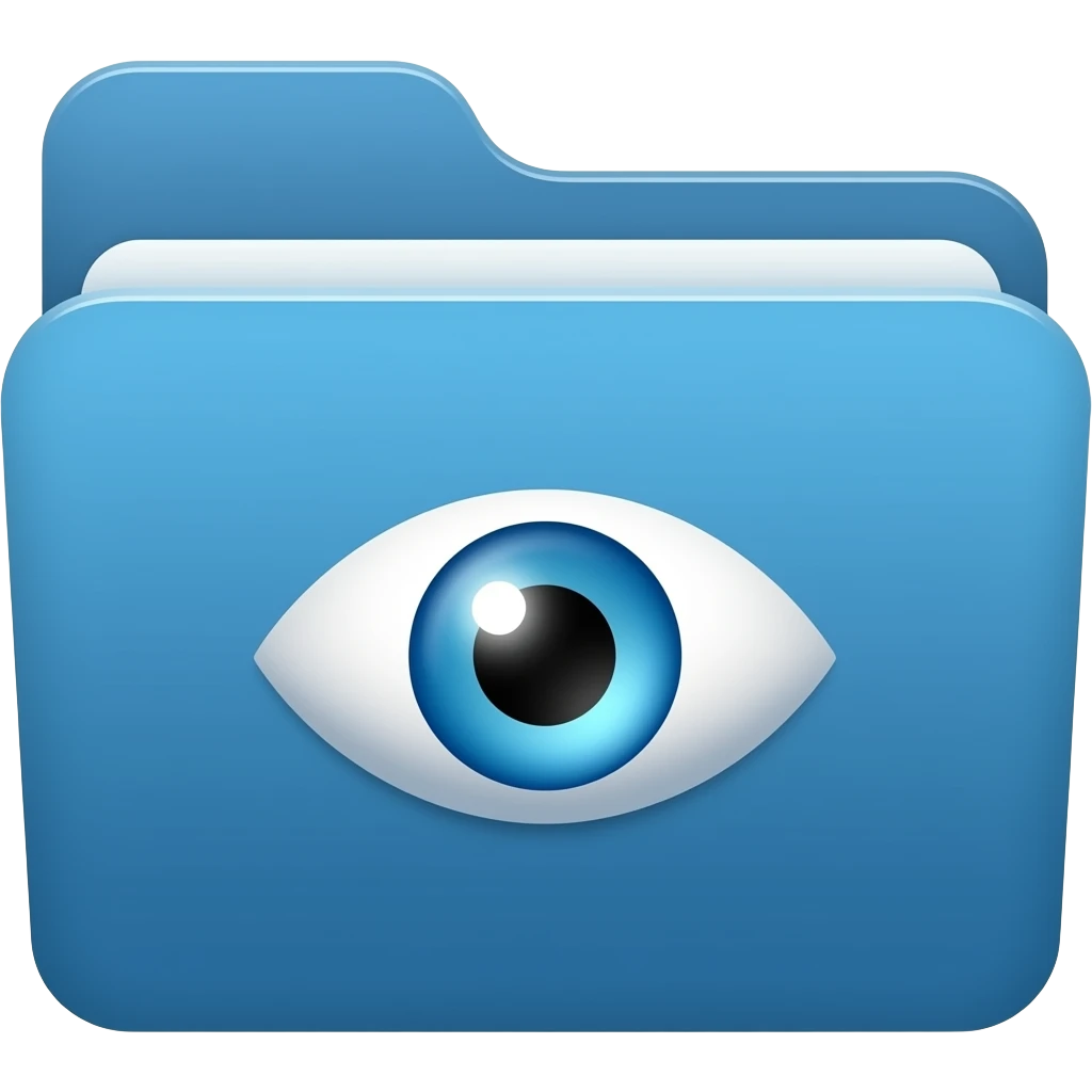 POV: Blue folder with an eye icon. emoji