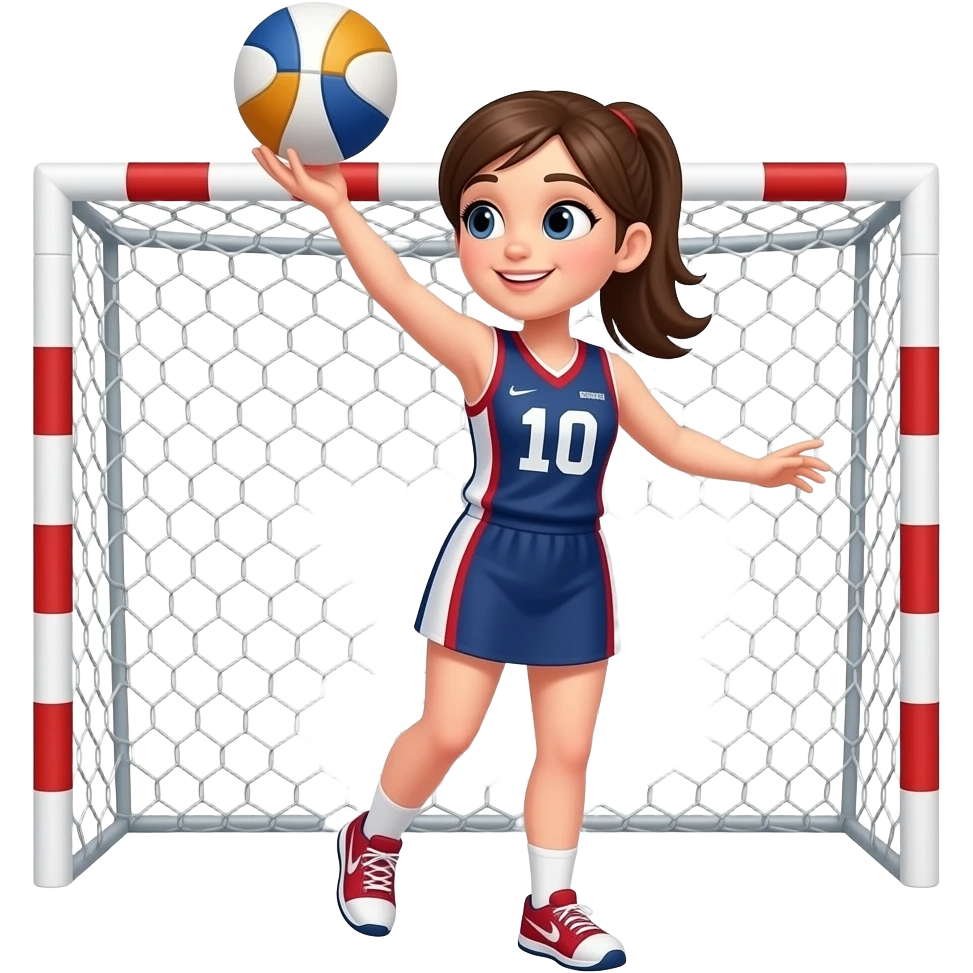 I want a girl shooting a netball goal emoji