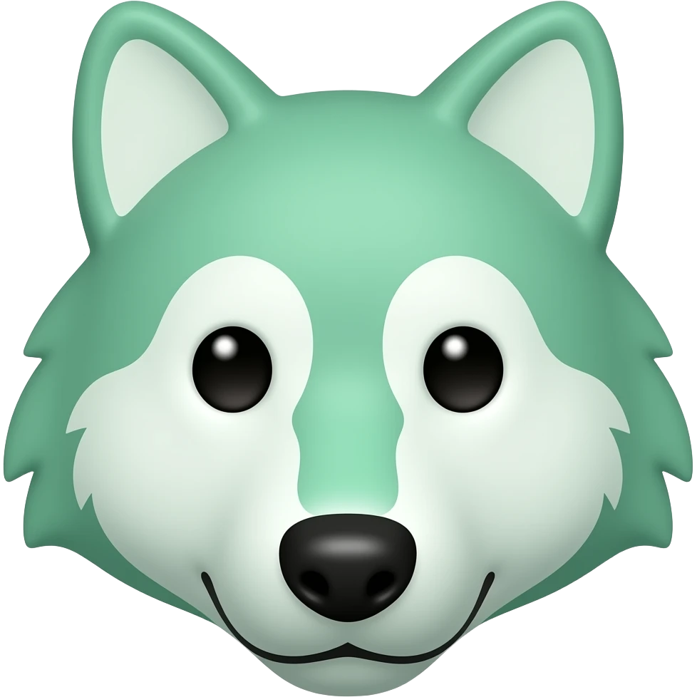 Mint Chocolate wolf face without eyes emoji