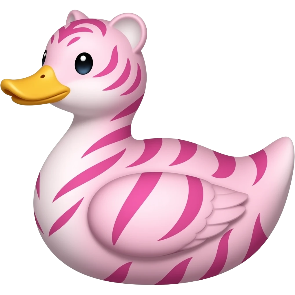 create emoji of tigerpainted duck but replace orange colors with pink emoji