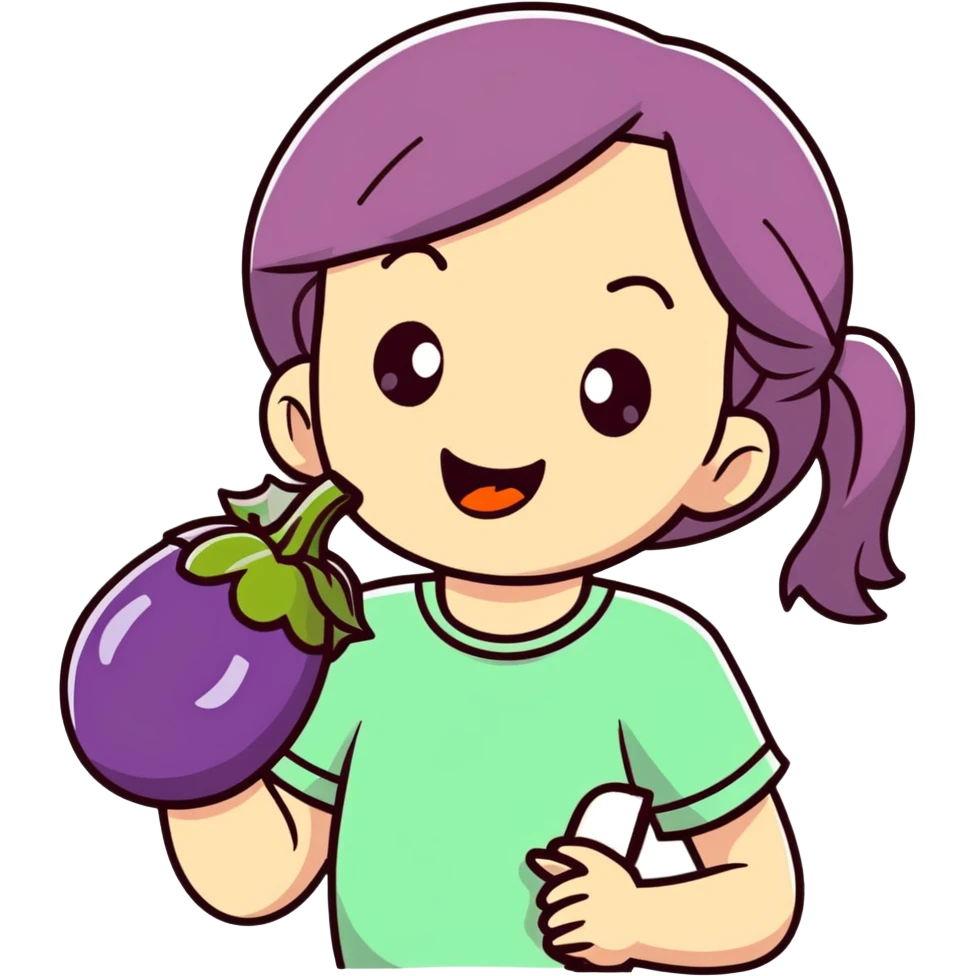 girl eating eggplant  emoji