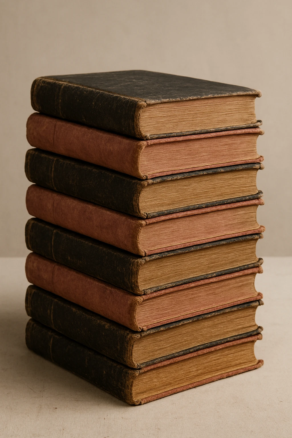 black and pink stack of vintage books emoji