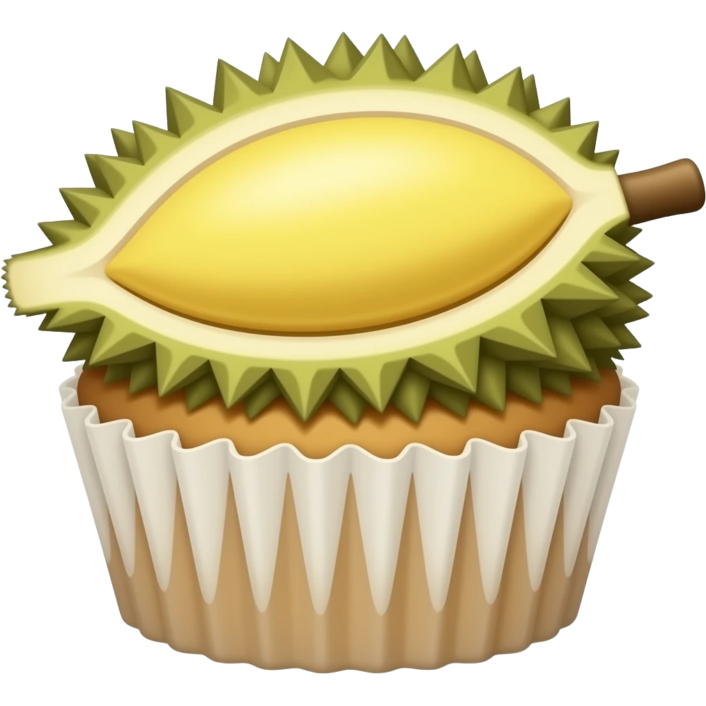 durian cupcake emoji
