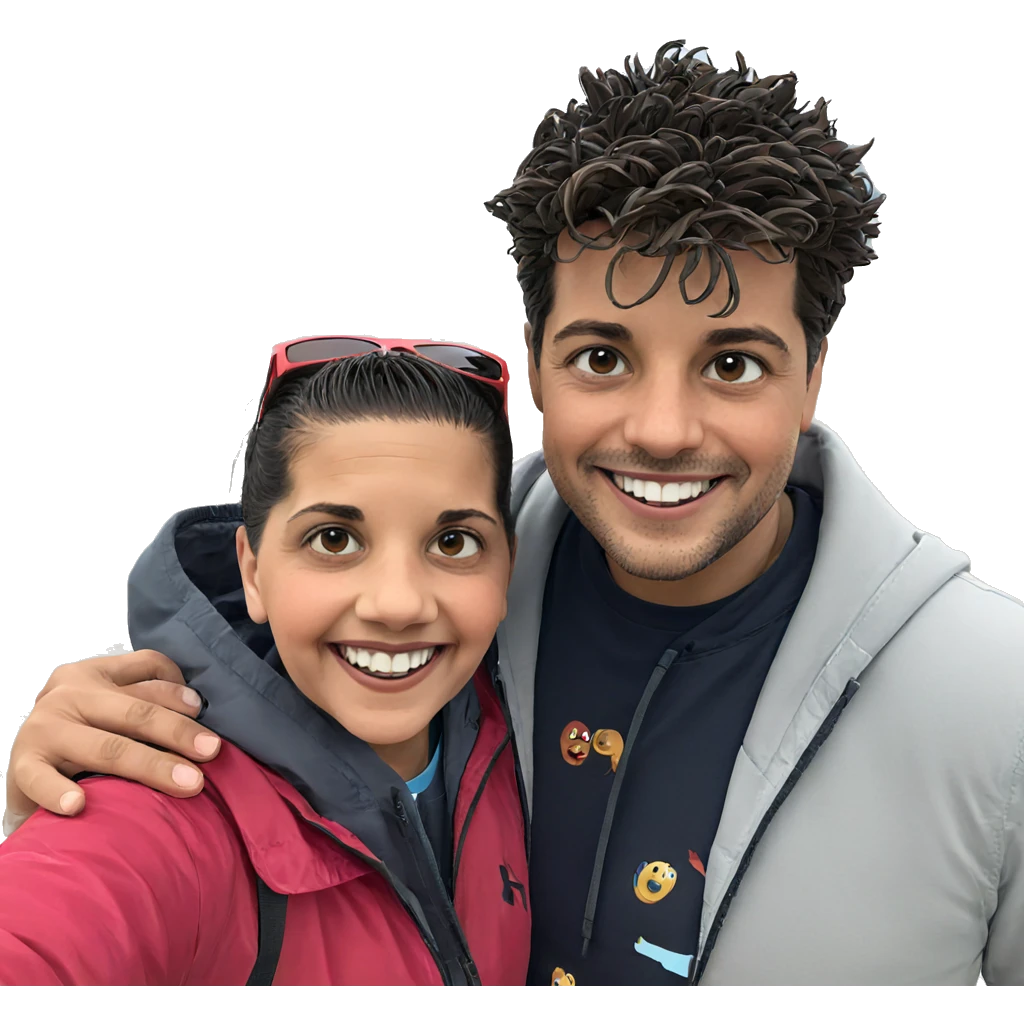 boys smiling at the beach emoji