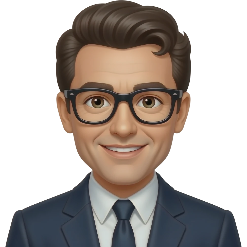 Buddy Holly  with glasses emoji