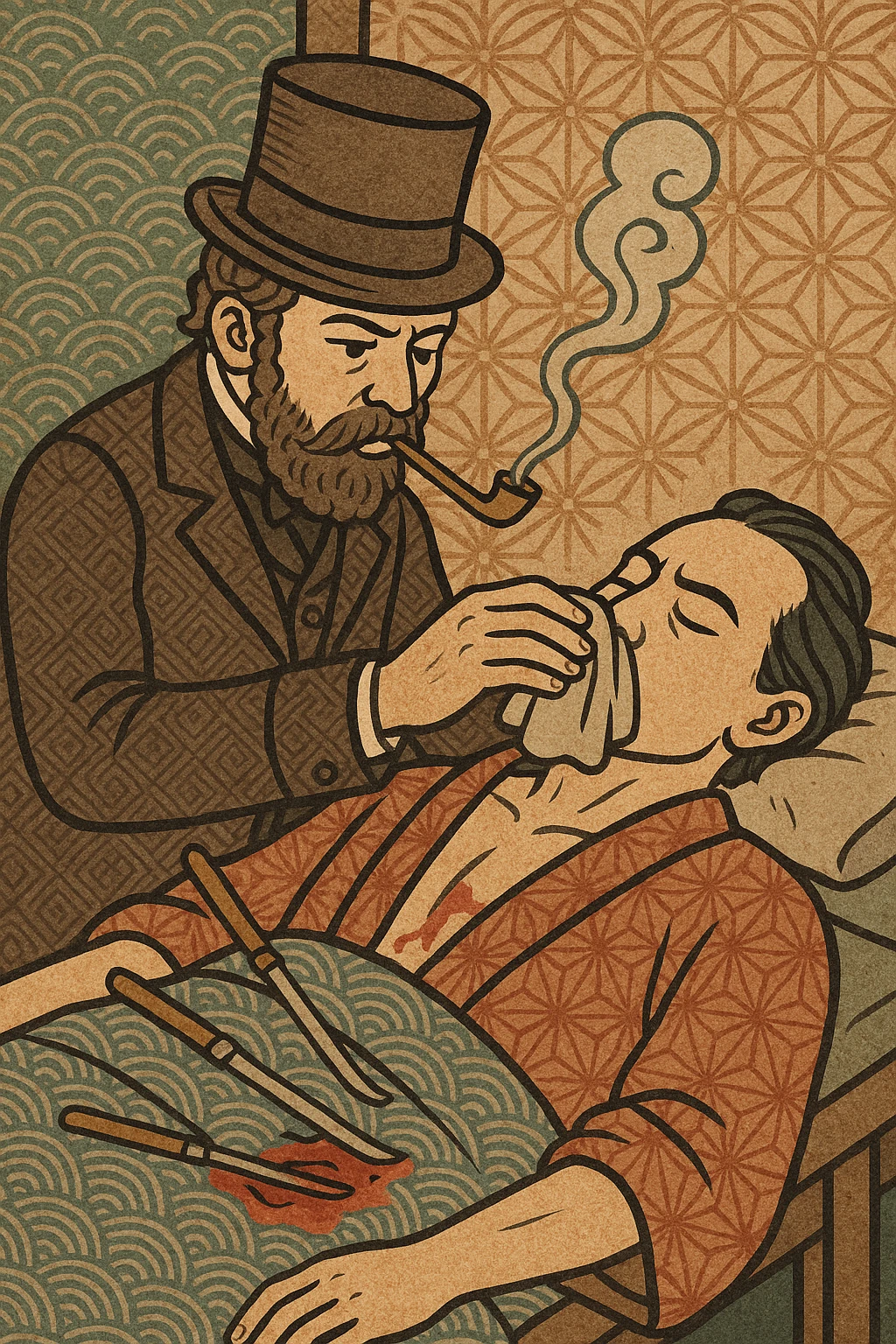 A victorian surgeon using opium on a patient during an operation emoji
