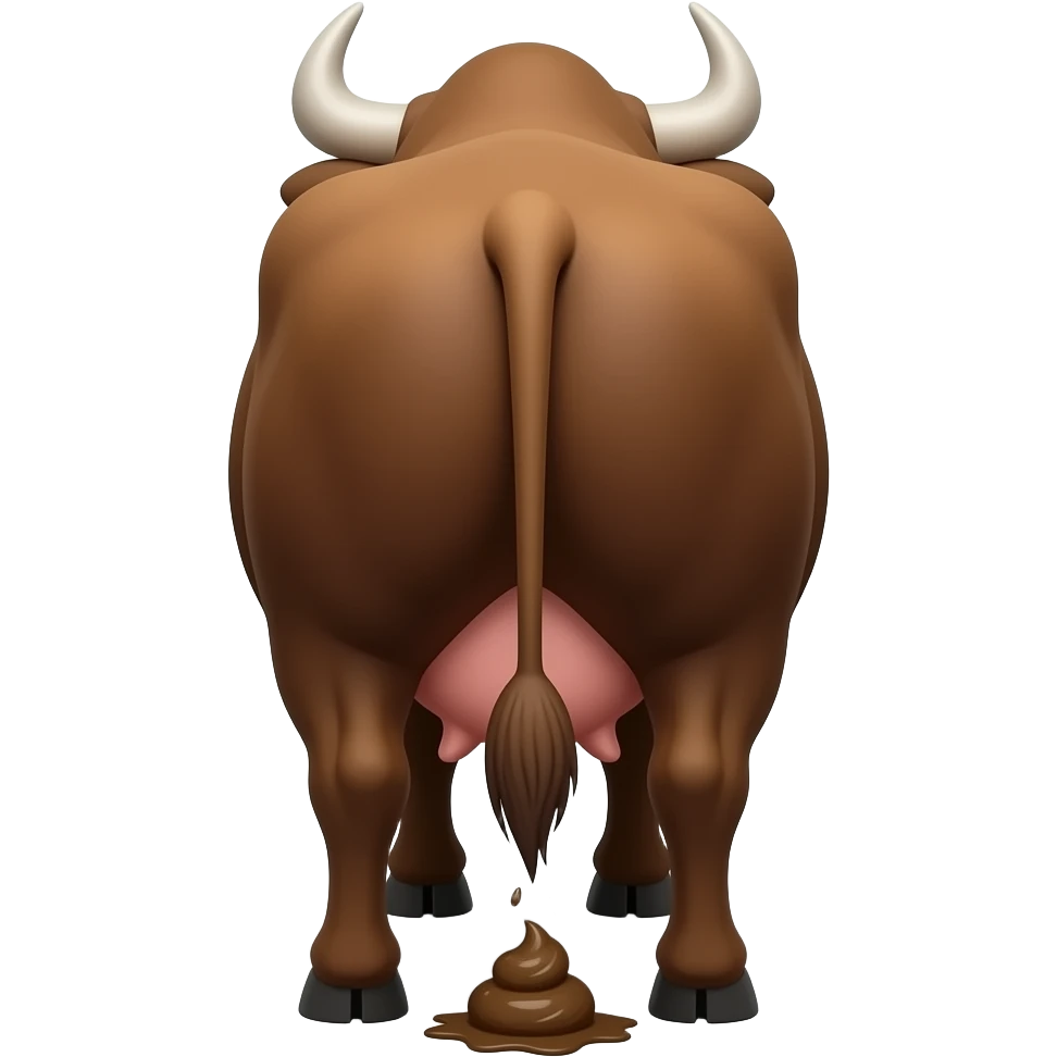 backside of a bull with shit coming out of it emoji