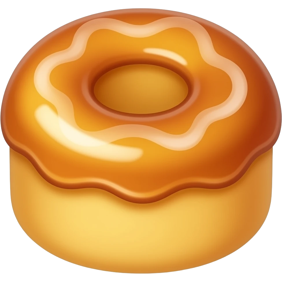 cute mini butter cake emoji, round dome shaped cake with finger pressed ridges on top, shiny buttery caramelized surface, warm golden brown color, solid cake with no hole in the center, not donut shaped, kawaii dessert style, simple sticker emoji emoji
