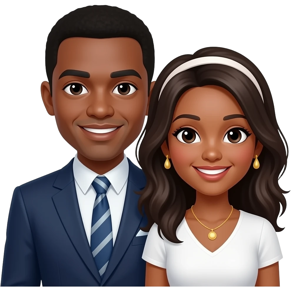 Black married couple emoji
