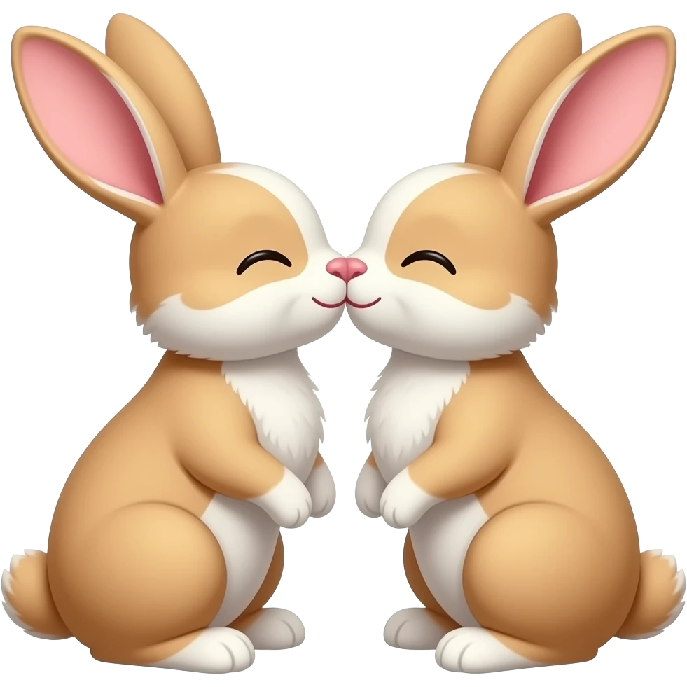 two kissing bunnies emoji