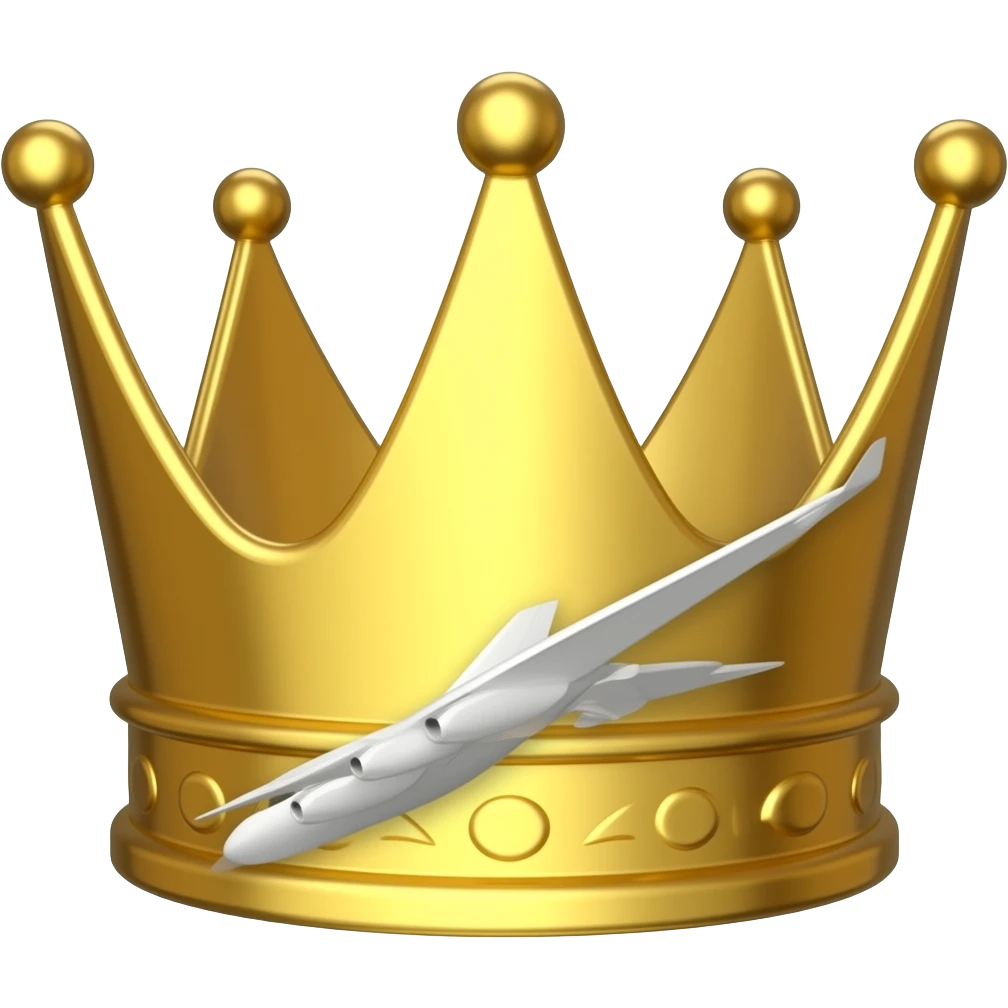 make a crown with airplane wings emoji
