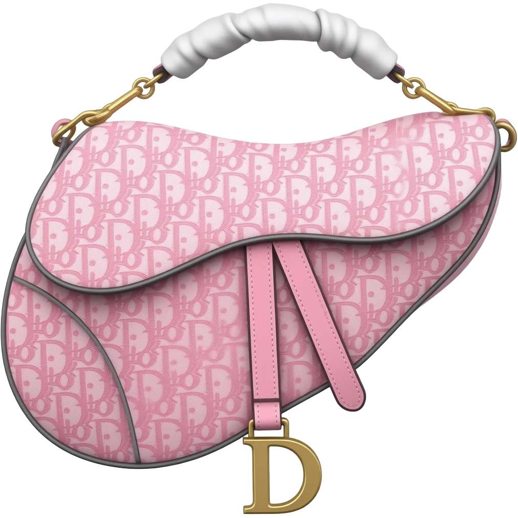 Pink Dior Oblique Embroidery and White Lace saddle bag emoji