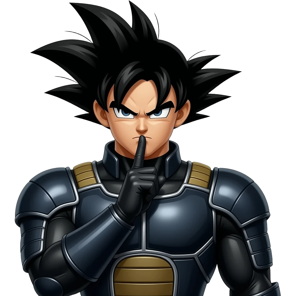 Goku black diciendo shh emoji