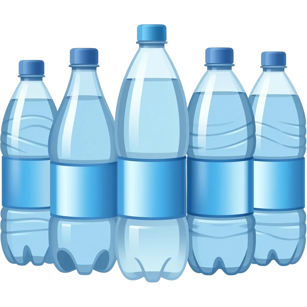 five bottles of water emoji
