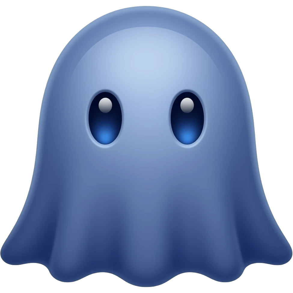 Kawaii solid dark blue ghost emoji