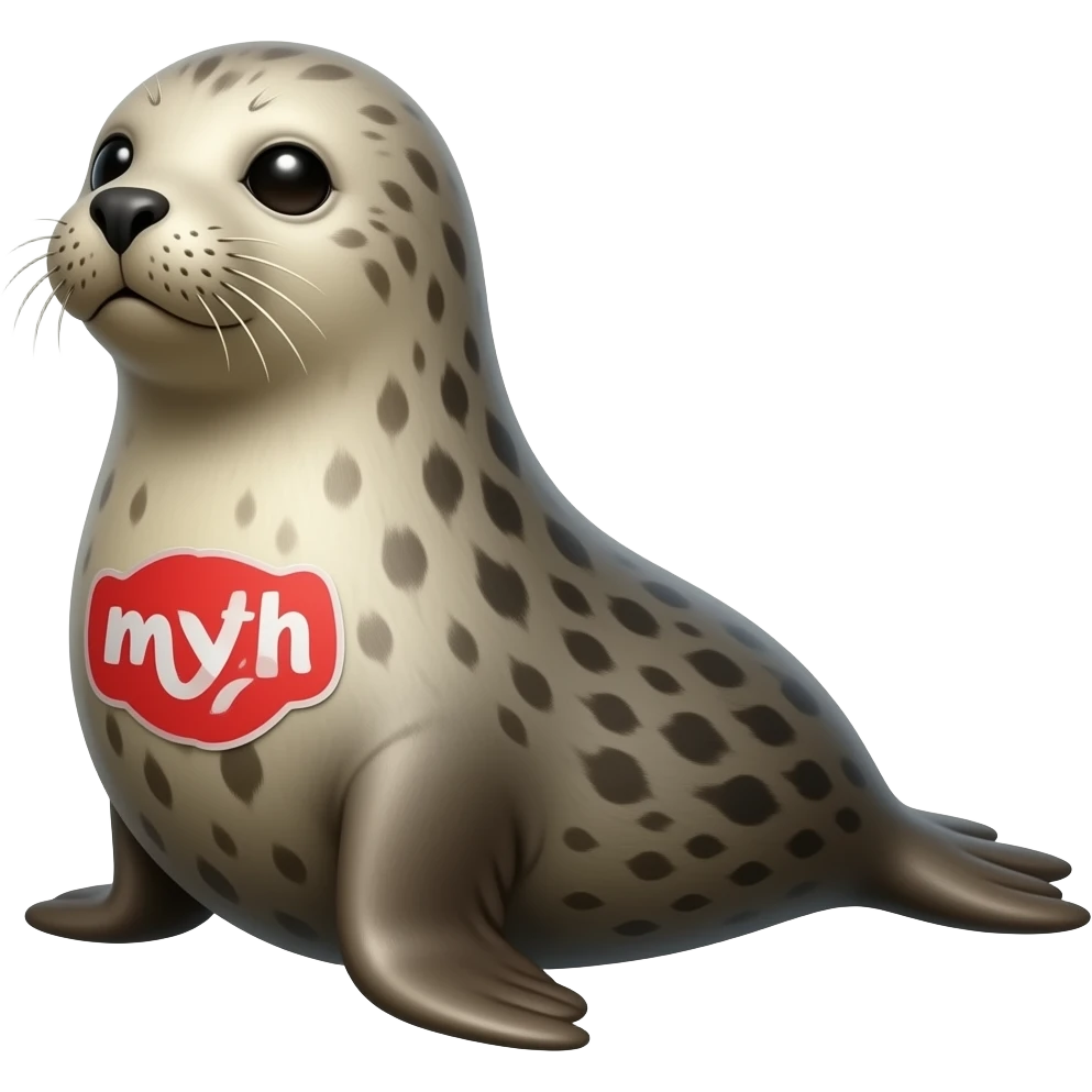 minimalistic line art The seal that printed the word ‘myth’ in red sticker, elegant thin strokes, pastel tones, clean vector design, no background, modern aesthetic, 8k emoji