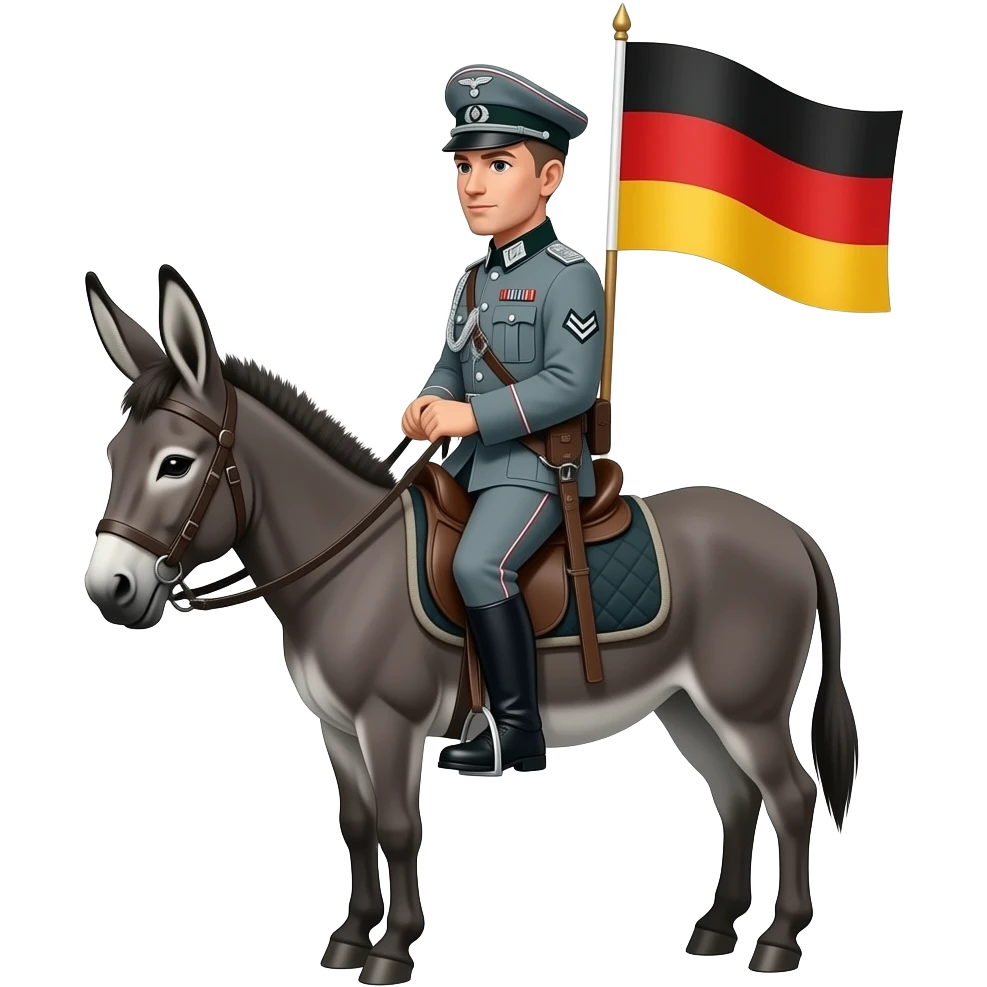 german flag Gebirgsjaeger on donkey emoji
