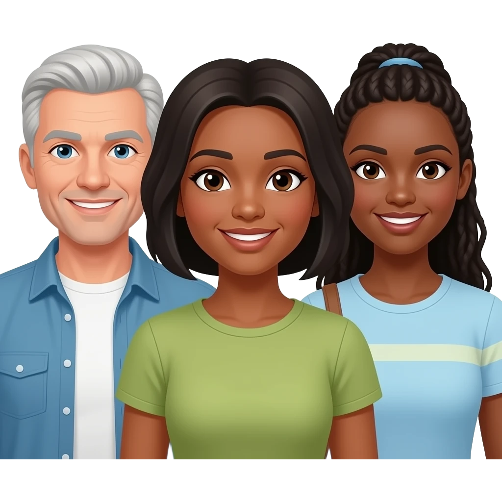 2 white men 2 black females emoji