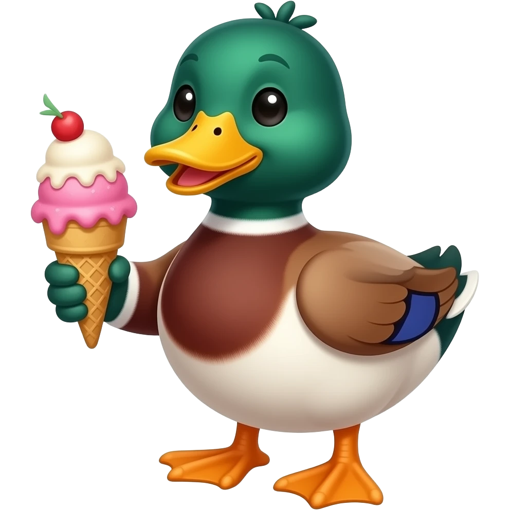 ducks with ice creams emoji