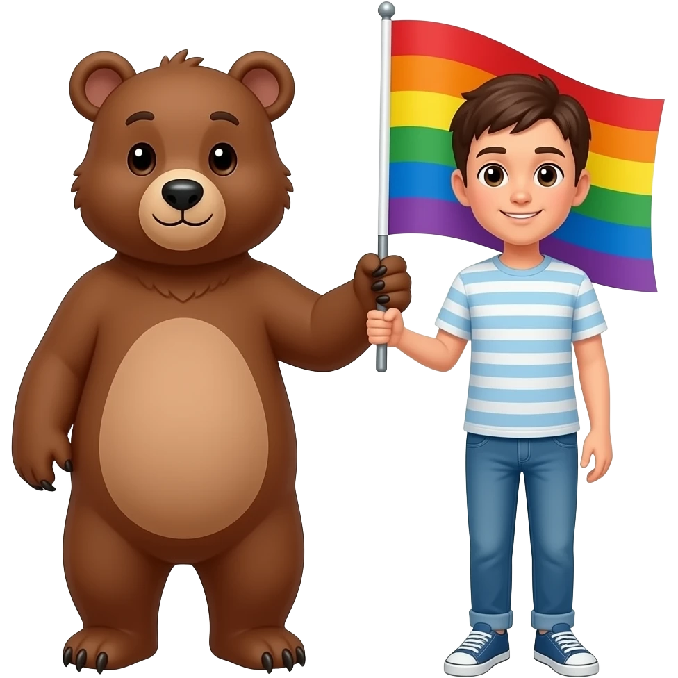 🐻+ 🧍🏼= 🏳️‍🌈 emoji