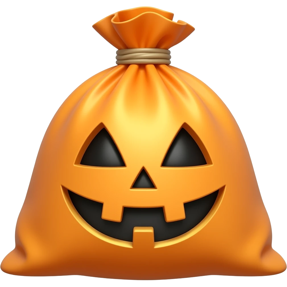 Create me a Orange Trick or treat bag with a Pumpkin face emoji emoji