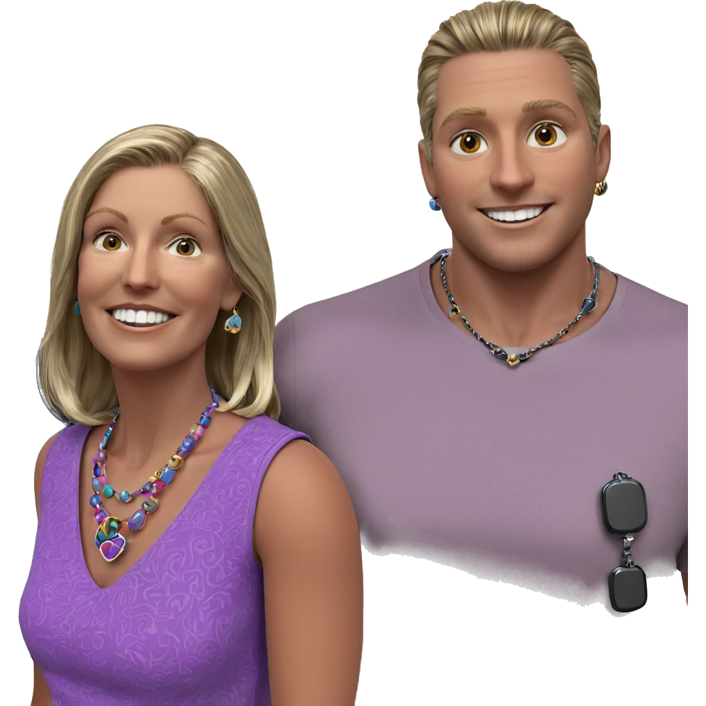 smiling couple with accessories emoji