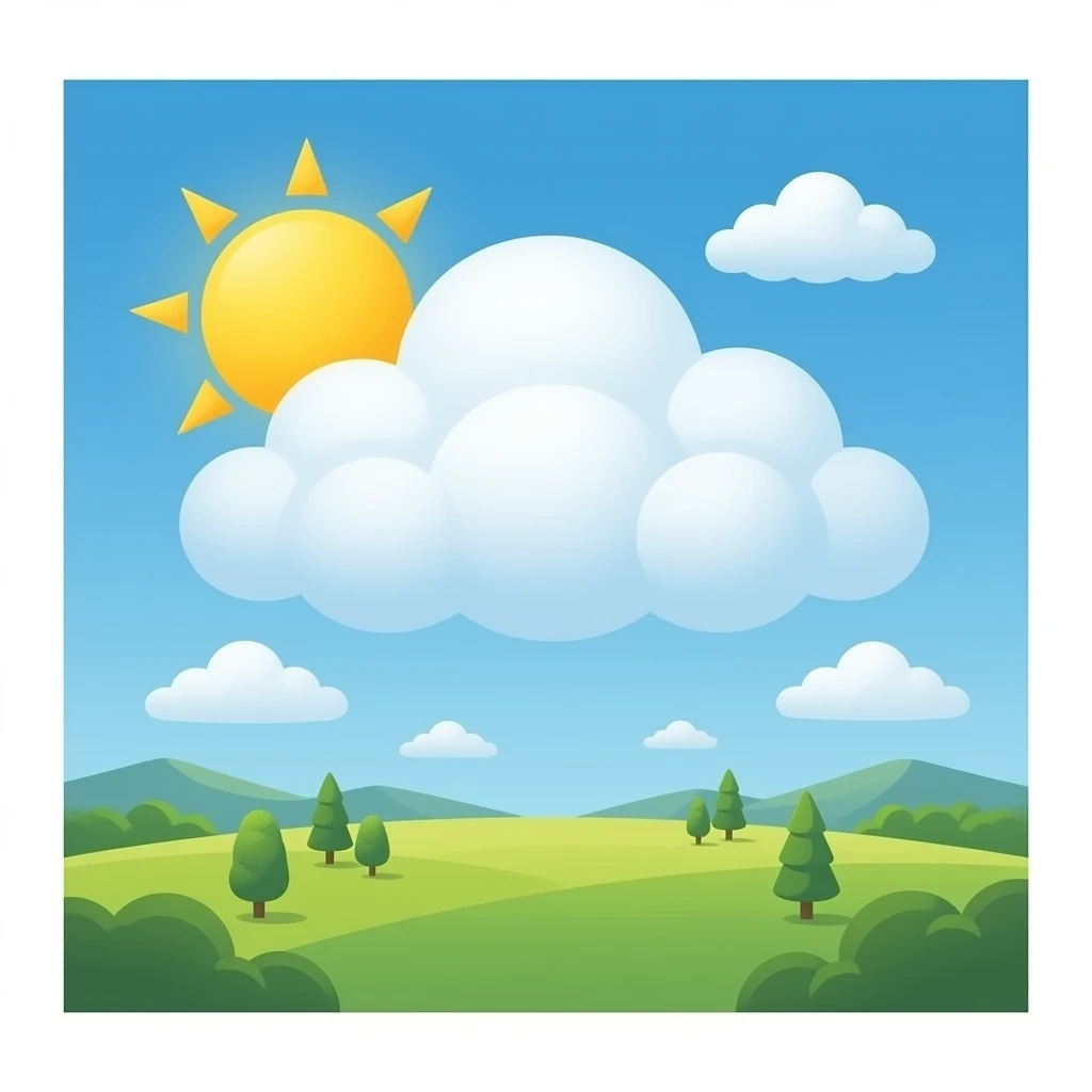 sun shinning from behind fluffy cumulus emoji emoji